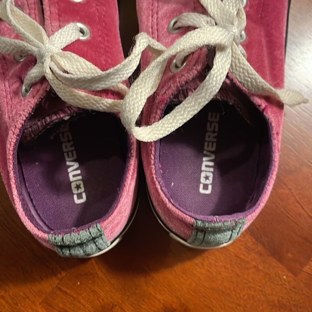 CONVERSE Chuck Taylor All Star Velvet Double Tongue Casual Sneakers  Kids Size 2 - Picture 7 of 9
